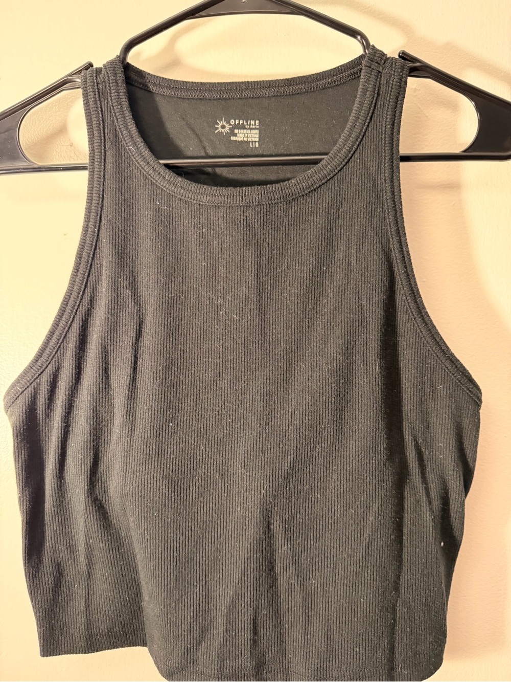 Offline Black Ribbed Tank Top